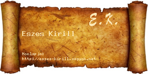 Eszes Kirill névjegykártya